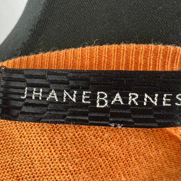 Jhane Barnes Orange Sweater Silk Cashmere Knit Crew Neck Pullover Sz Large L - Picture 6 of 8